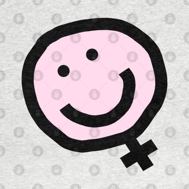 Minimal Feminist Female Smile by ellenhenryart